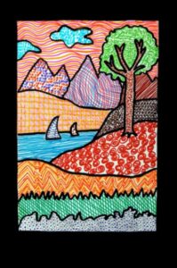 Dabas faktūras: klintis un lapotne ainavu mākslā